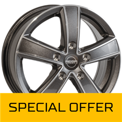 MEGA WHEELS HERCULES 5 ANTHRACITE GREY FRONT POLISHED 7x17 5/160 ET53 CB65.1