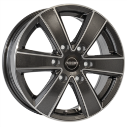 MEGA WHEELS HERCULES 6 ANTHRACITE GREY FRONT POLISHED 6.5x16 6/120 ET50 CB74.6